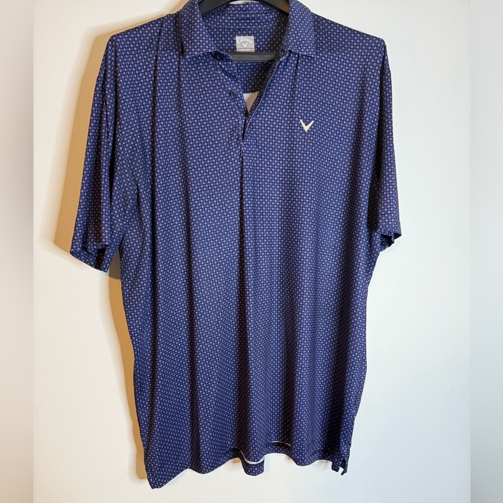 Callaway Men's Navy Patterned Polo Shirt